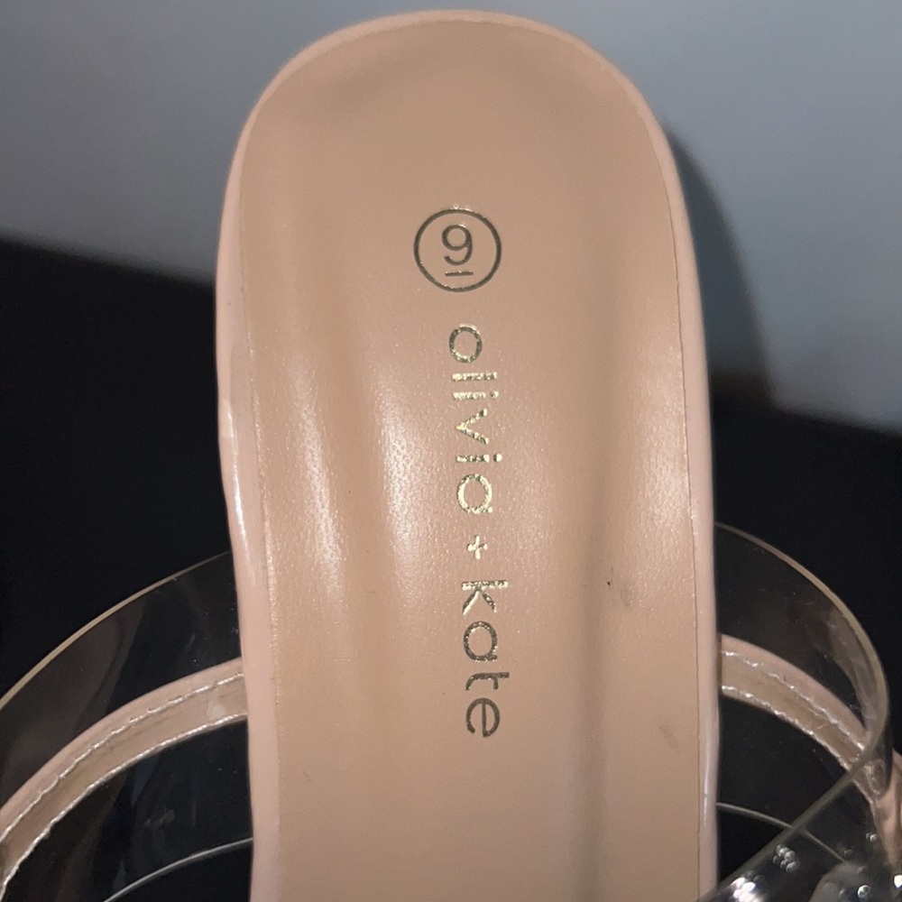 Olivia+Kate heels Jewel Clear Straps Sz 9 - Picture 8 of 10